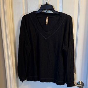 Elegant Black V-Neck women’s Sweater